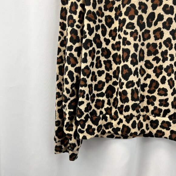 Dee Elly Women’s Long Sleeve Leopard Print Pullover Sweater Crew Neck S - Picture 5 of 9